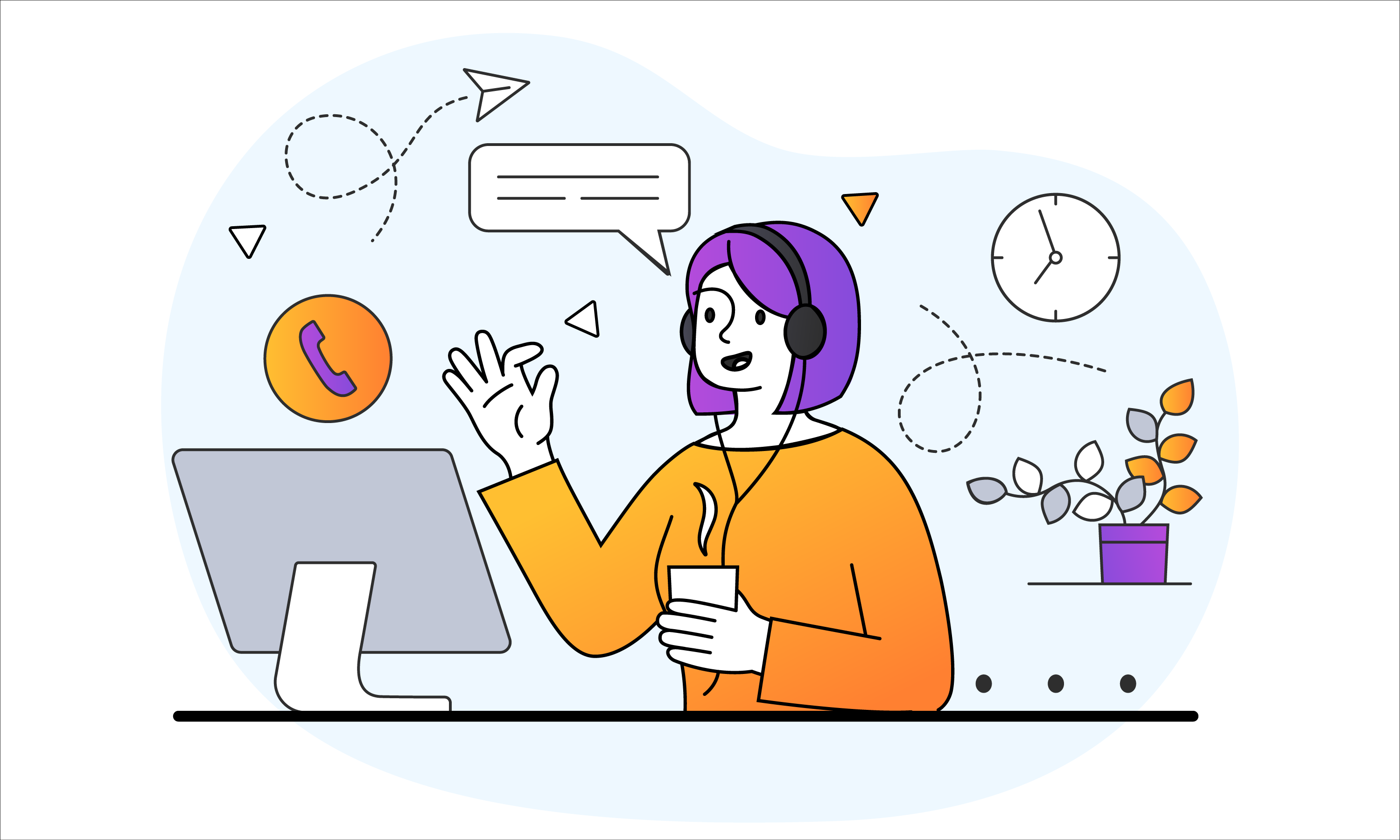 Person with phone, calm, supported—help is here
